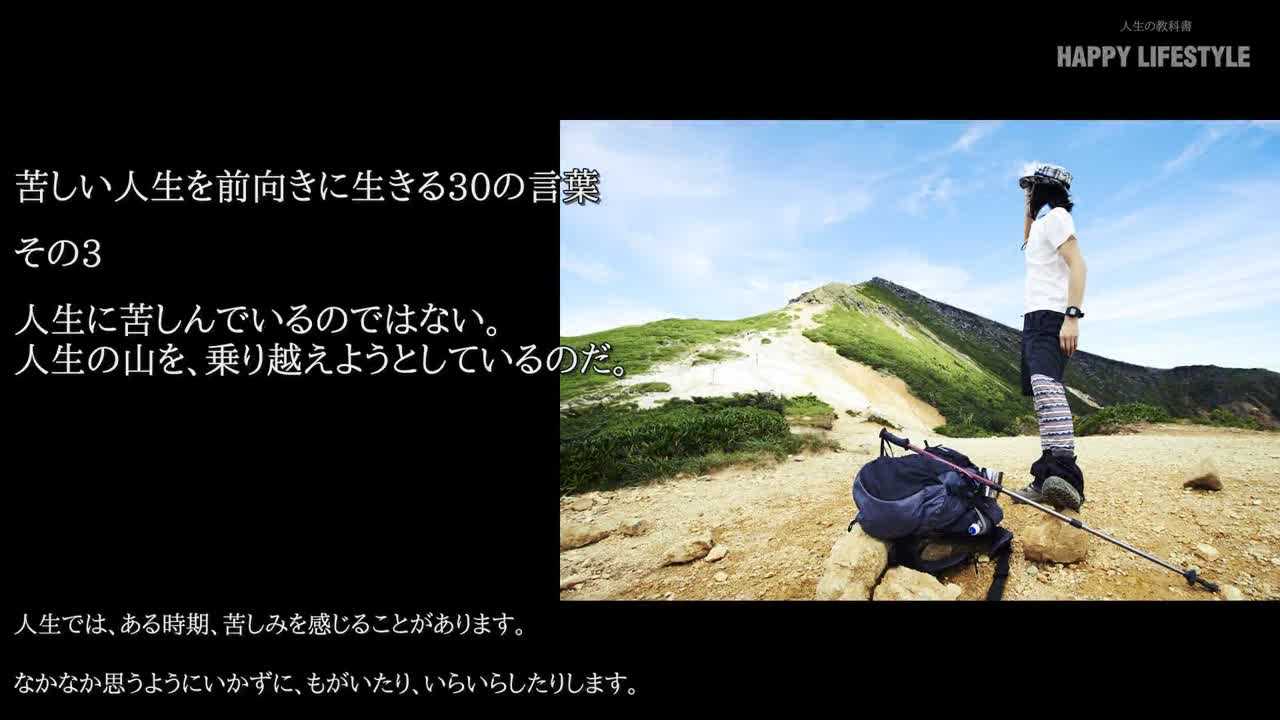 人生に苦しんでいるのではない 人生の山を 乗り越えようとしているのだ 苦しい人生を前向きに生きる30の言葉 Happy Lifestyle