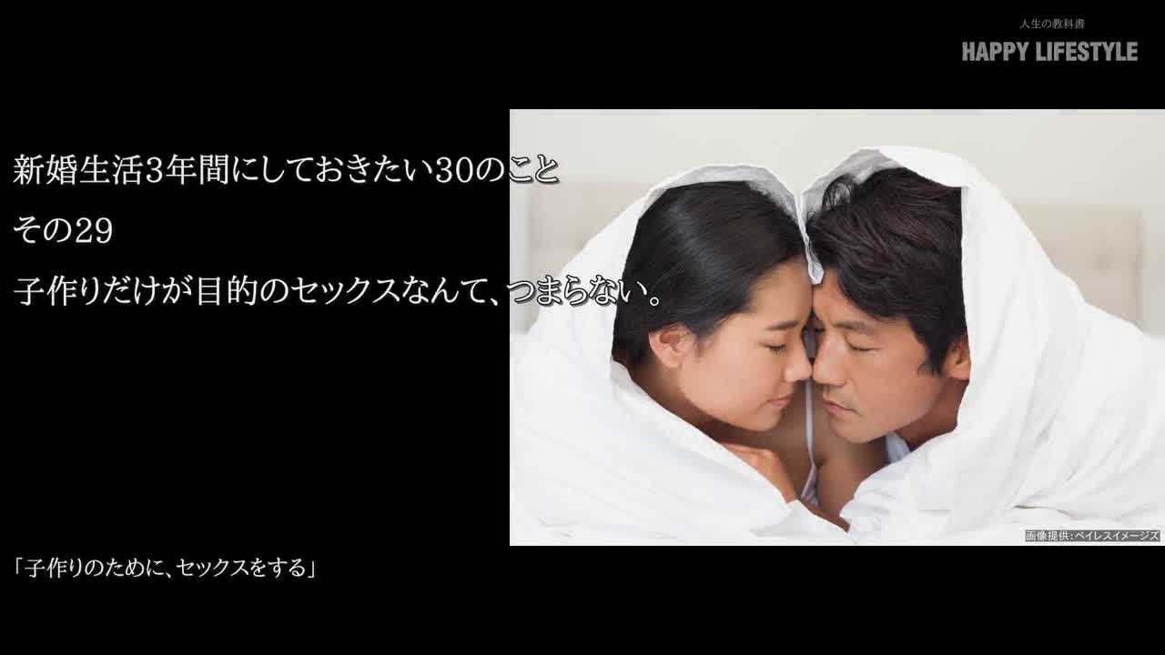 子作りだけが目的のセックスなんて つまらない 新婚生活3年間にしておきたい30のこと Happy Lifestyle