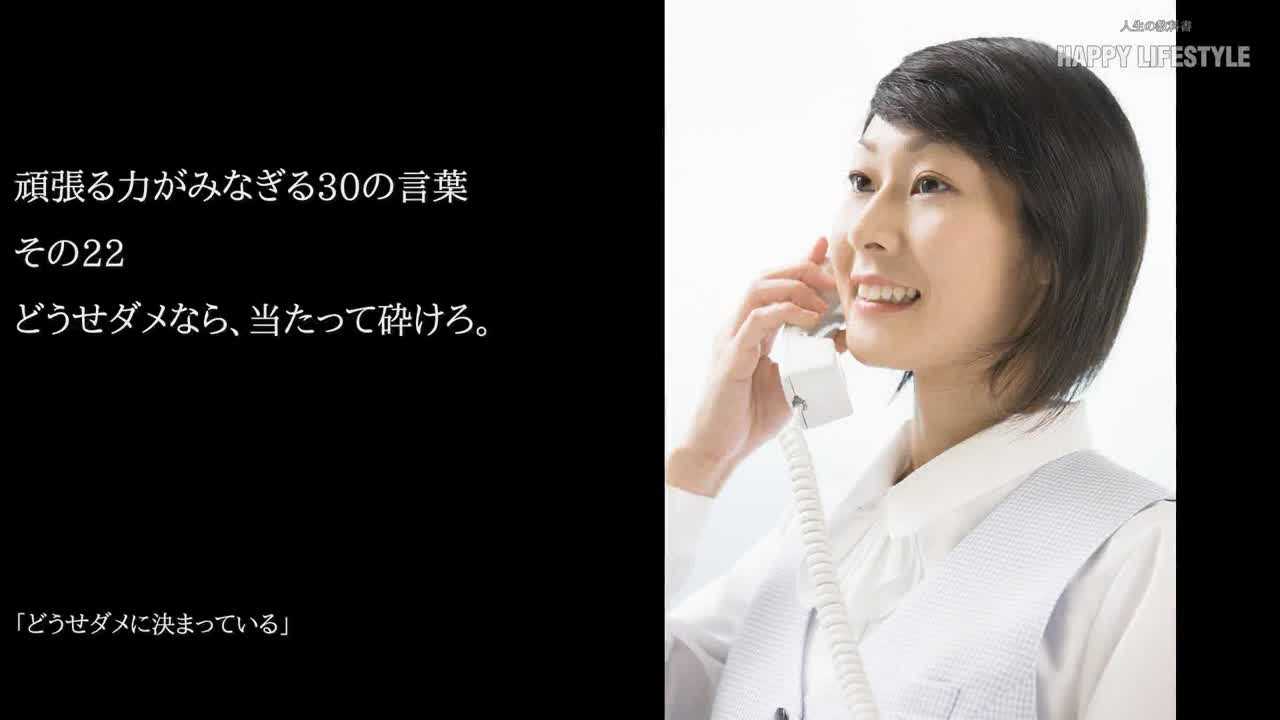 どうせダメなら 当たって砕けろ 頑張る力がみなぎる30の言葉 Happy Lifestyle