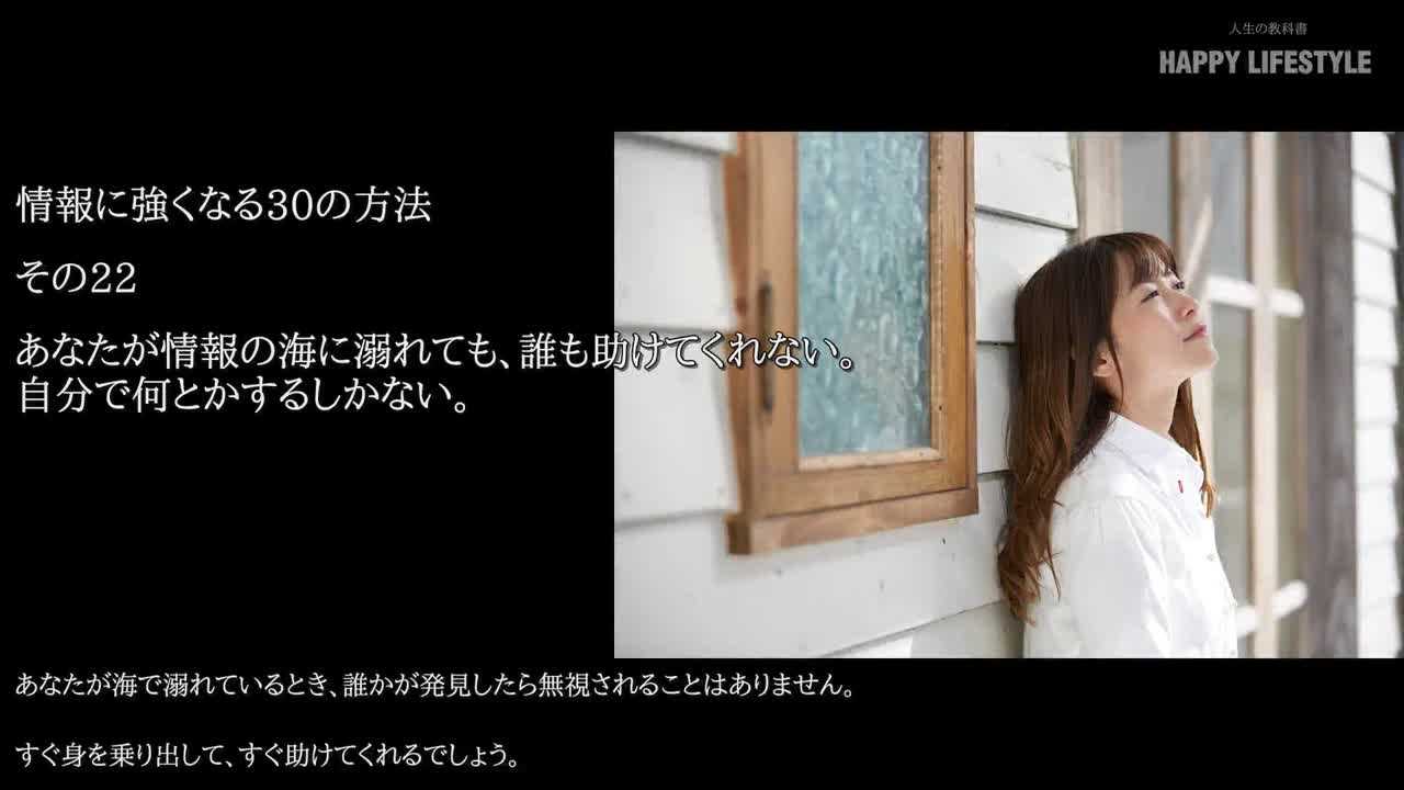 あなたが情報の海に溺れても 誰も助けてくれない 自分で何とかするしかない 不安を解消する30の方法 Happy Lifestyle